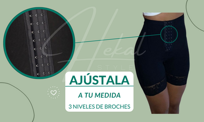 Short Levanta Cola Tiro Alto con Broches